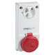 Unika interlocked socket - 32 A - 3P + E - 380...415 V AC - IP65 - panel - 82096