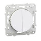 Odace, switch 2 x 1-pole 2-way, 10 AX, white lightable - S520214