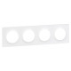 Odace Styl, plaque Blanc 4 postes horizontaux ou verticaux entraxe 71mm