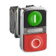 Pulsante Ø22 - doppio ad impulso - verde+rosso - luce bianca- 24V- IP40 - XB4BW73731B5