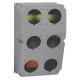 Hypra samenstelbare kast voorgeboord met binnenrail voor 6 stopcontacten 16A of 32A 370x230x181mm - LEG059850