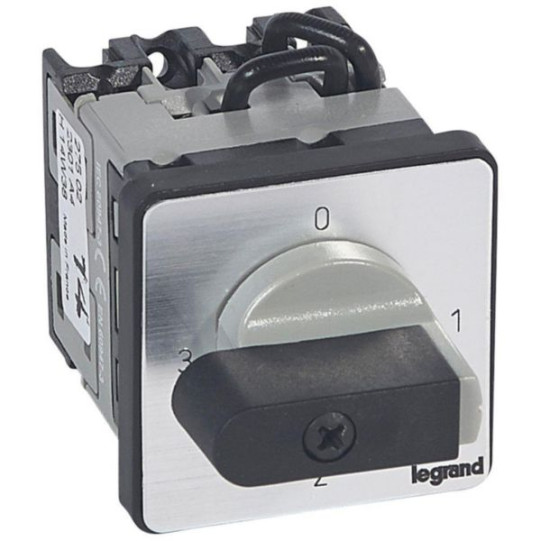 Commutateur à cames 3 directions avec position arrêt PR12 - 1P - 3 contacts - fixation par vis sur porte - LEGRAND main product photo