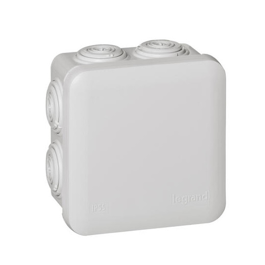 Boîte de dérivation carrée Plexo dimensions 80x80x45mm - gris RAL7035 - LEGRAND main product photo