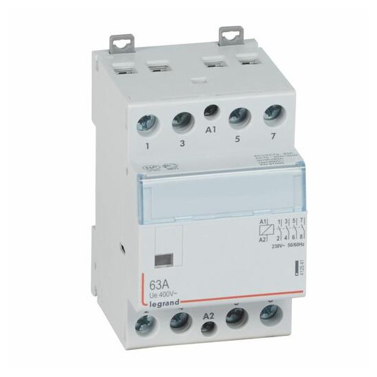 Contacteur de puissance CX³ bobine 230V~ sans commande manuelle - 4P 400V~ - 63A - contact 4F - 3 modules - LEGRAND main product photo