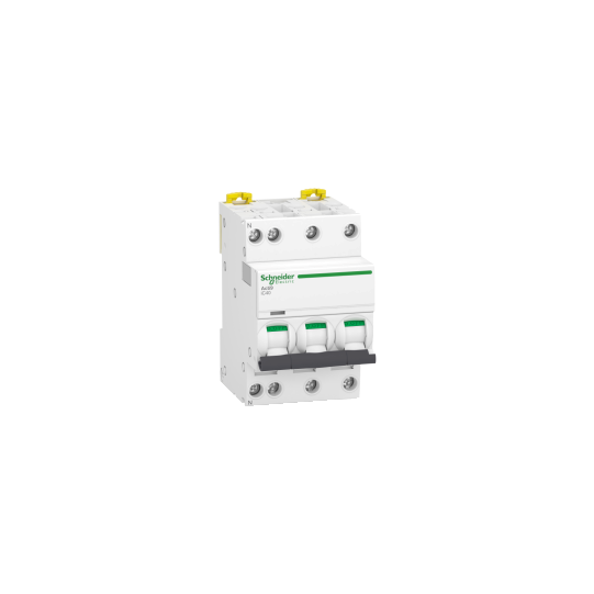 Miniature circuit breaker (MCB), Acti9 iC40, 3P+N, 20A, C curve, 4500A (IEC/EN 60898-1), 6kA (IEC/EN 60947-2) - A9P52720 main product photo