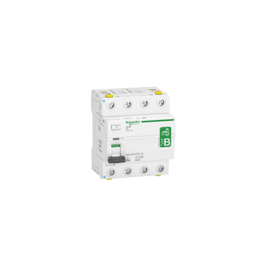 Residual current circuit breaker (RCCB), Acti9 iID, 4P, 25A, B-EV (Electric Vehicle) type, 30mA, double terminal - A9Z51425 main product photo