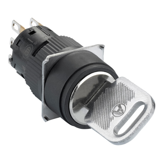 Keuzeschakelaar - Sleutelvergrendeling - Ø16mm - 2 standen - 1 OC - Zwart - XB6EAG221P main product photo