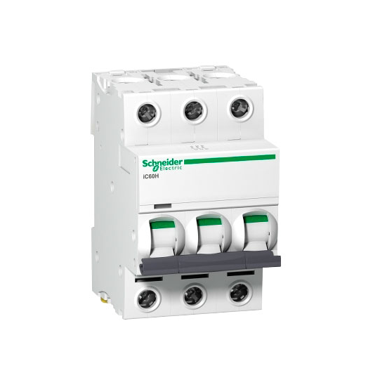 Miniature circuit-breaker, Acti9 iC60H, 3P, 10 A, B curve, 10000 A (IEC 60898-1), 15 kA (IEC 60947-2) - A9F88310 main product photo