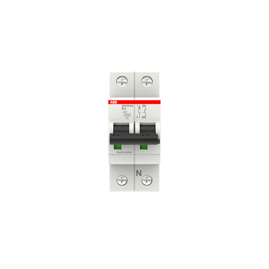 Circuit breaker S200M 1P+N (Neutral on the right) B6 10kA NO - ABB2CDS271103R0065 main product photo