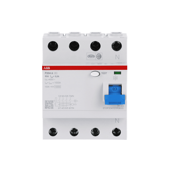 Aardlekschakelaar F200 4P 63A 300mA A - ABB2CSF204101R3630 main product photo