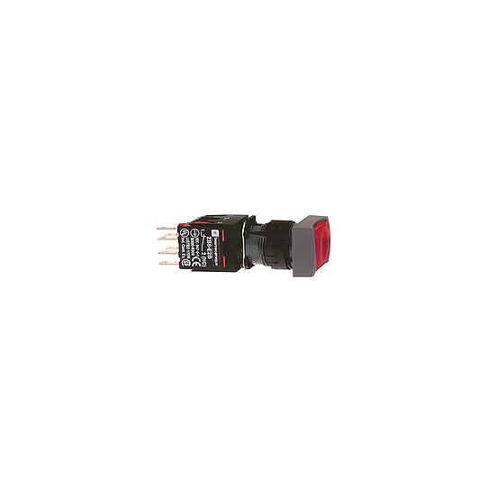 Bouton-poussoir lumineux rouge Ø 16 - à accrochage affleurant - 24 V - 1O+1F - XB6DF4B5B main product photo