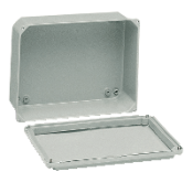 Metal industrial box - low plain cover - H155xW105xD61 - IP55 - grey RAL 7035 - NSYDBN1510