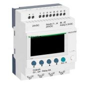 compact smart relay Zelio Logic - 12 I O - 24 V DC - clock - display  SR2B121BD