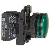 XB5AVB3 green complete pilot light Ø22 plain lens with integral LED 24V 