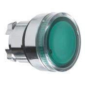 cabeza de pulsador iluminado - Ø 22 - verde - para la inserción de la leyenda  ZB4BA38