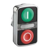 Harmony tête bouton-poussoir double touche Ø22 vert + rouge E S IP66, IP69K  ZB4BW7A3741