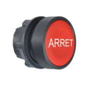ZB5AA433 Harmony XB5 - tête bouton poussoir - affleurant - Ø22 - rouge - texte 'ARRET'