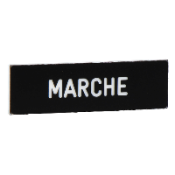 ZBY02103 Harmony - étiquette 8x27 - texte 'MARCHE' blanc sur fond noir