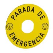 Harmony étiquette circulaire Ø90mm jaune - logo EN13850 - PARADA DE EMERGENCIA  ZBY8430