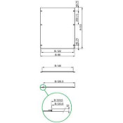 Spacial SF/SM - plastron - plein - charnières - 150x600mm  NSYMPCH156