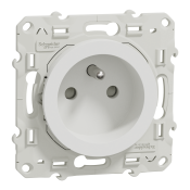 Odace, prise de courant 2P+T Blanc, à vis, connexion à vis - S520039