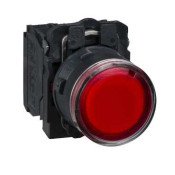 Harmony bt-pous lumineux rouge Ø22 - impulsion - 240 V - 1O+1F  XB5AW34M5