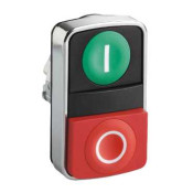cabeza de pulsador de dos accionad. - Ø 22 - verde + rojo - E - S - IP66, IP69 K  ZB4BL7341