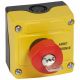 Boîte à bouton équipée Osmoz avec coup de poing d'arrêt d'urgence rouge à clé n°455 Ø40 - avec couvercle jaune - LEGRAND