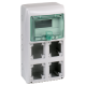Kaedra - for power outlet - 4 openings - 1 x 8 modules - 13179
