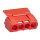 Protective cover, Kaedra, for 4 holes terminal block, red - 13588