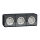 Triple socket-outlet, Mureva Styl, 2P + E with shutters, side earth, 16A, 250V, surface, grey - MUR36038