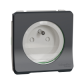 Socket-outlet, Mureva Styl, 2P + E with shutters, pin earth, 16A, 250V, surface, grey - MUR38030