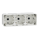 Mureva Styl - surface mounted box - 3 gangs horizontal- white - MUR39913