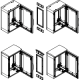 Horizontal coupling kit for PLA enclosure H1250xD420 mm - IP55 coupling ((*)) - NSYMUPLA124G