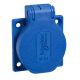 PratiKa socket - blue - 2P + E - 10/16 A - 250 V - French - IP54 - flush - back - PKN51B