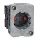 spring return contact block - 1 NC + 1 NO - front mounting, 30 or 40 mm centres - XACS415