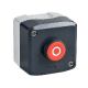 Complete control station, Harmony XALD, dark grey, 1 red flush pushbutton, 22mm, spring return, 1NO + 1NC, marked O - XALD112E