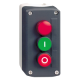 Complete control station, Harmony XALD, dark grey green flush/red flush pushbuttons Ø22 mm and red pilot light - XALD363G