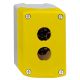 Caja vacía, plástico, tapa amarilla para pulsador ø 22, 2 orificios - XALK02