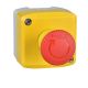 Control station, plastic, yellow lid, 1 red mushroom push button Ø40, turn to release, 2 NC - XALK178F