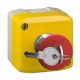 Harmony XALD, XALK, Control station, plastic, yellow lid, 1 red mushroom push button Ø40, key release, 1 NC - XALK188