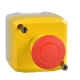 Harmony XALD, XALK, Control station, plastic, yellow, 1 red mushroom head push button Ø40, emergency stop push-pull 1 NC, unmarked - XALK198