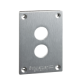 drilled front plate - XAP-E - metal - 2 horizontal openings - XAPE302