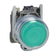 Complete illuminated push button, Harmony XB4, metal, flush, green, Ø22 mm, spring return, booted, 24...120 V AC/DC, 1 NO, ATEX - XB4BP383BG5EX