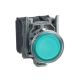 Illuminated push button, metal, flush, green, Ø22, spring return, 1 NO + 1 NC 24 V AC/DC - XB4BW33B5
