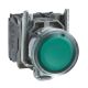 Harmony XB4, Illuminated push button, metal, flush, green, Ø22, spring return, 230...240 V AC, 1 NO + 1 NC - XB4BW33M5