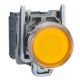 Illuminated push button, metal, flush, orange, Ø22, spring return, 1 NO + 1 NC 24 V AC/DC - XB4BW35B5
