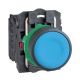 Push button, Harmony XB5, blue flush complete pushbutton Ø22 mm spring return 1NO+1NC unmarked - XB5AA65