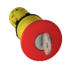 Emergency stop push button, Harmony XB7, 22mm, red mushroom 40mm, trigger key release, 1NO + 1NC - XB7NS9445