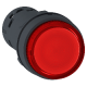 Harmony XB7, Monolithic illuminated push button, plastic, red, Ø22, integral LED, spring return, 24 V AC/DC, 1 NC - XB7NW34B2